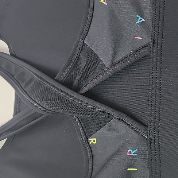 Nike Black Sports Bra with Neon Accents Size Small Featuring AIR Print - Picture 4 of 7